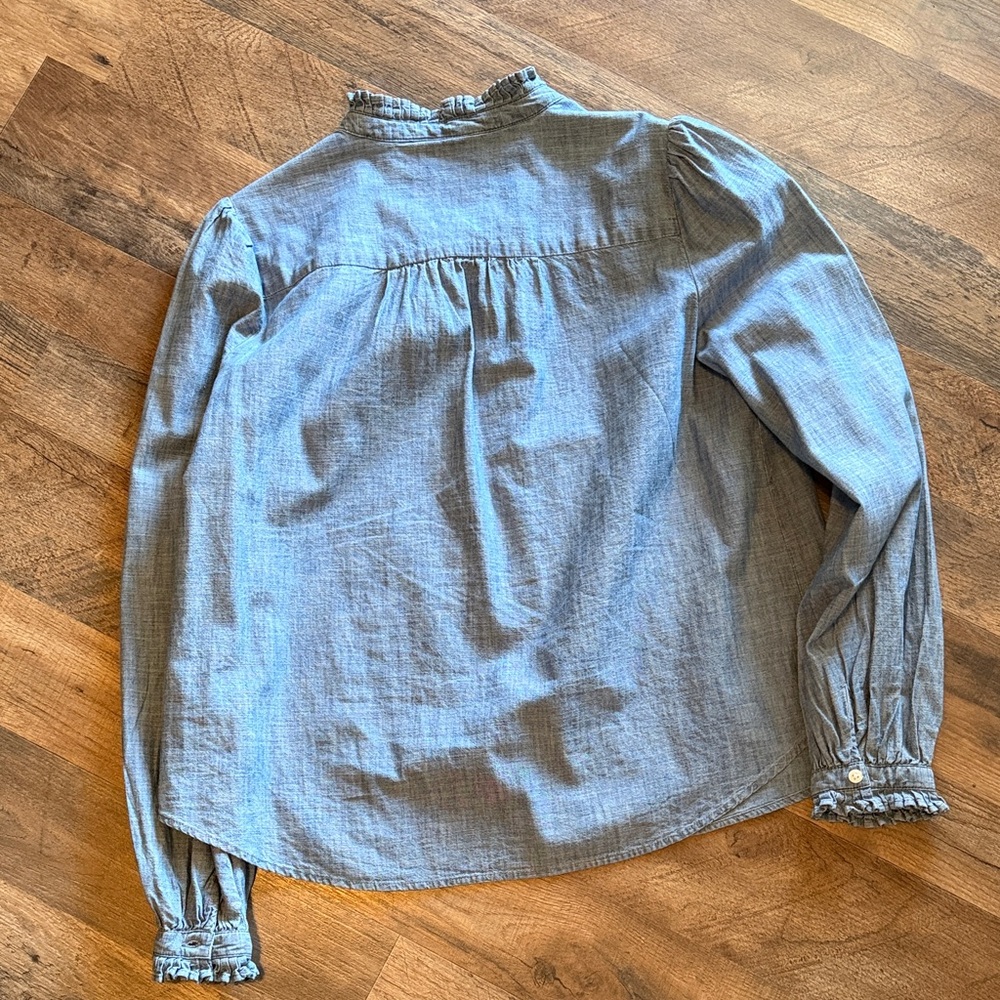 GAP Blue Button Down Chambray Shirt - image 2